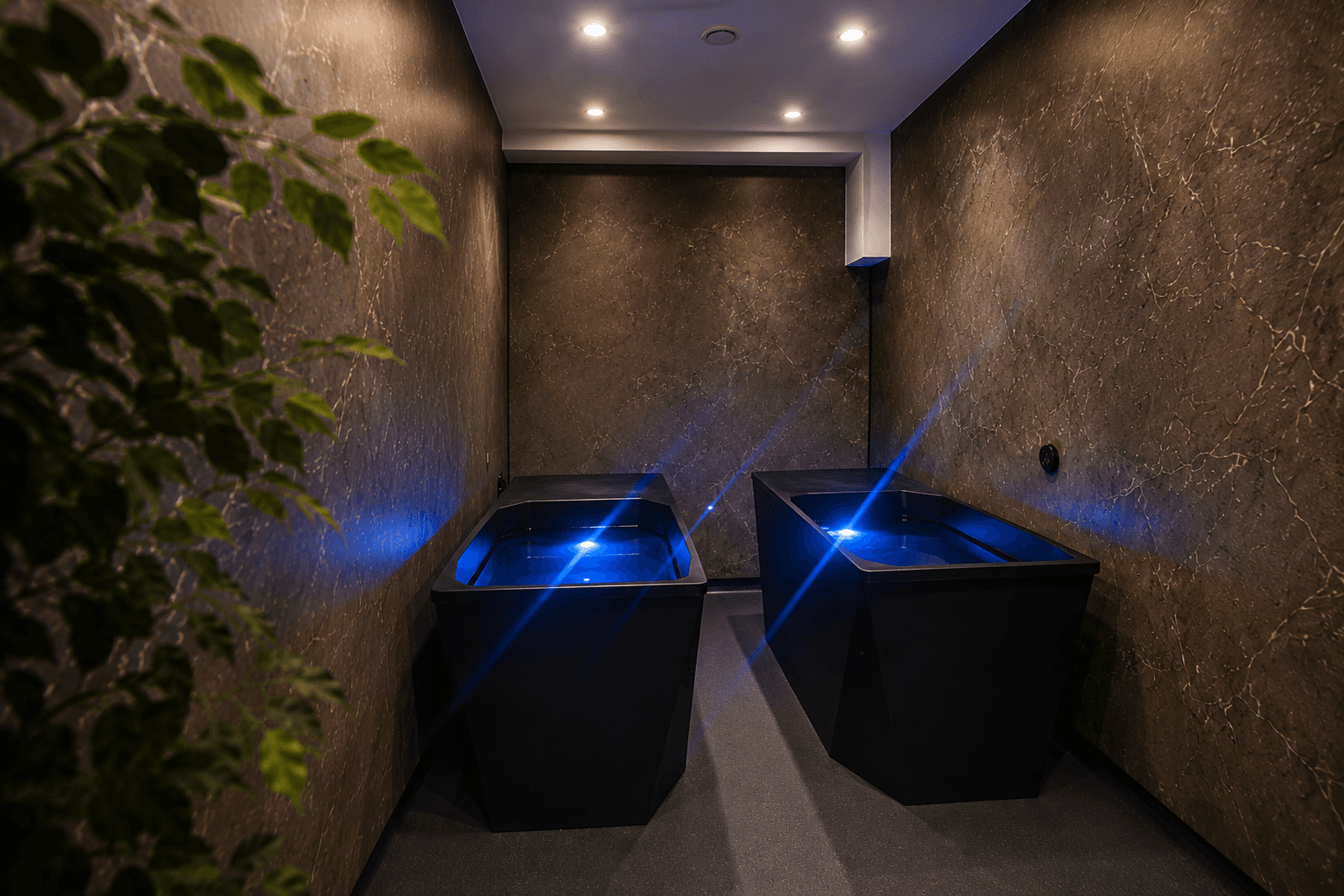 The cold plunge tubs at The Tide House