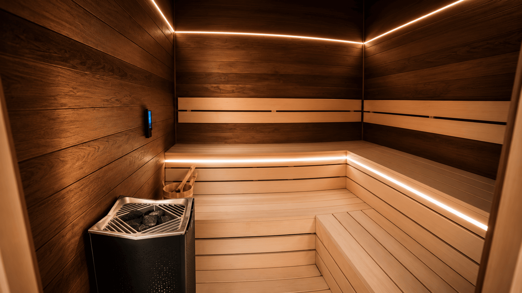 Inside the hot coal sauna at The Tide House